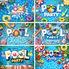 Summer Pool Party Background Holiday Hawaii Beach Party Children's Birthday Decoration Photography Backdrops Baby Shower Banner