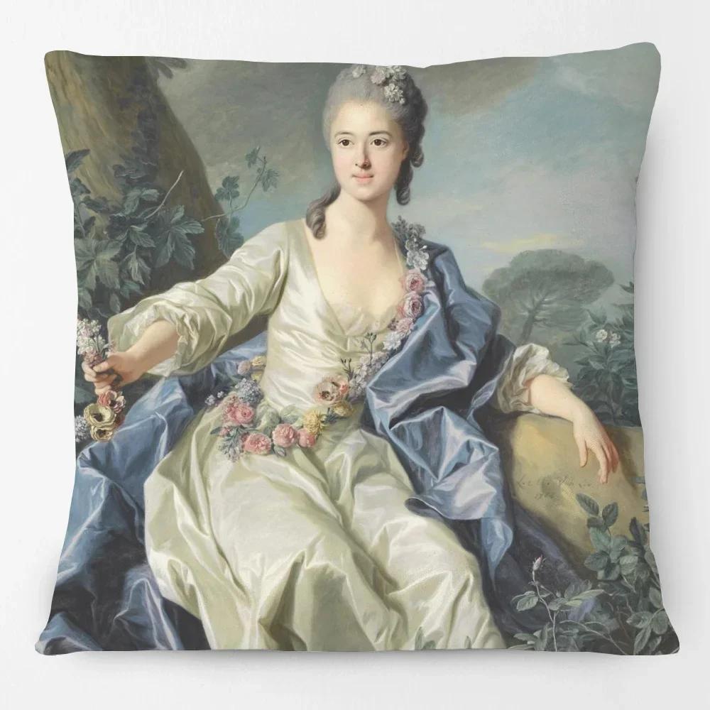 Nobles And Grand Ladies Cushion Covers European Oil Painting Woman Girls Decorative Pillow Case