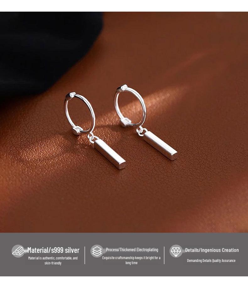 Difeng S999 Срібні сережки-палички для жінок - Елегантний мінімалістичний дизайн