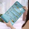 Organizzatore di Gioielli in Velluto Arrotolabile Pieghevole Multitasche Borsa Porta Collane Cerniera Anti-smarrimento Sacchetto Porta Gioielli in Flanella
