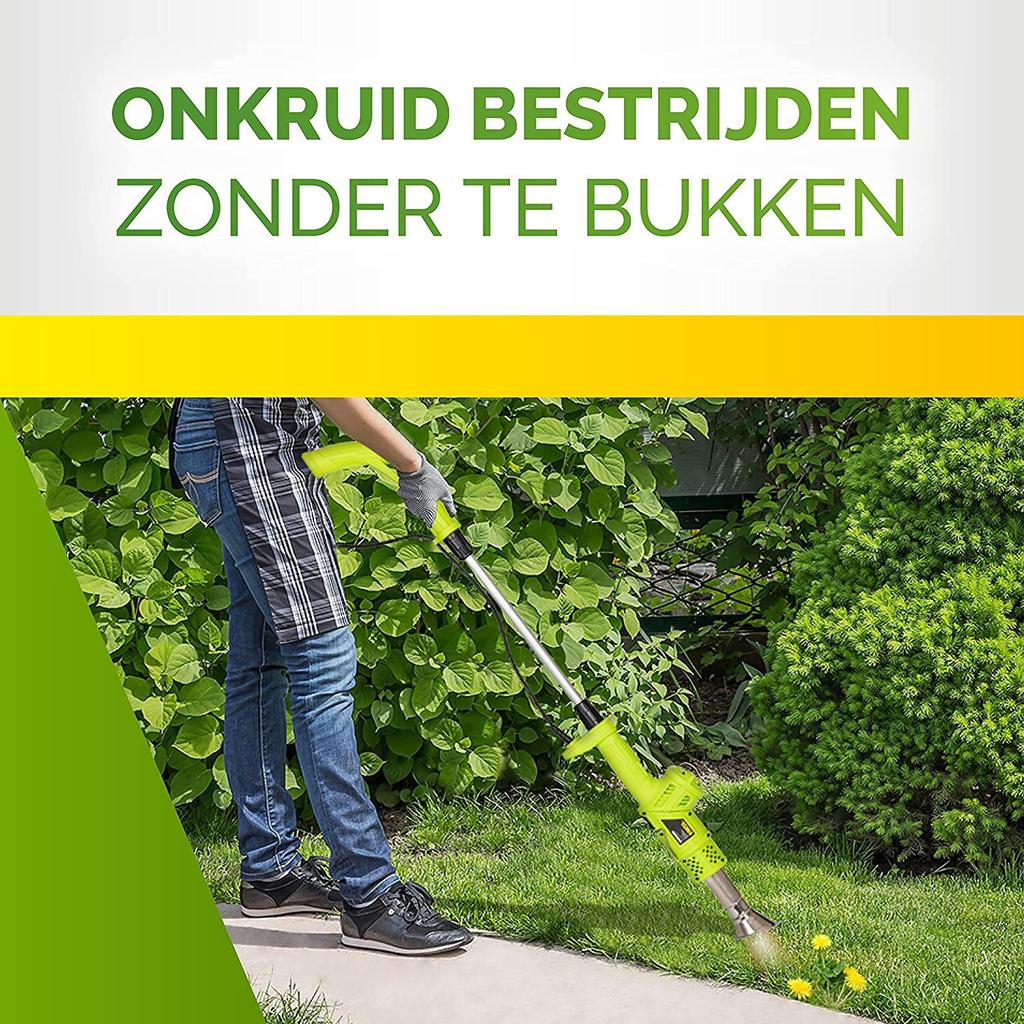 Désherbeur électrique 3-en-1 - Brûleur à Herbes Sans Flamme 1500W, Pistolet à Air Chaud 500L/min - Pour Jardin, Toiture, Déneigement