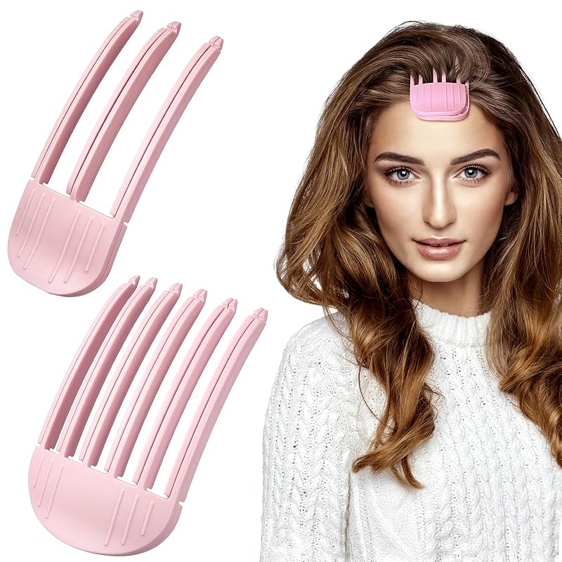 2PCS Hair Volume Clip for Bangs Styling, No-Trace Hair Root Lifting Clips for Natural Voluminous Look, Volumizing Hair Comb Tool for Fluffy Bangs,