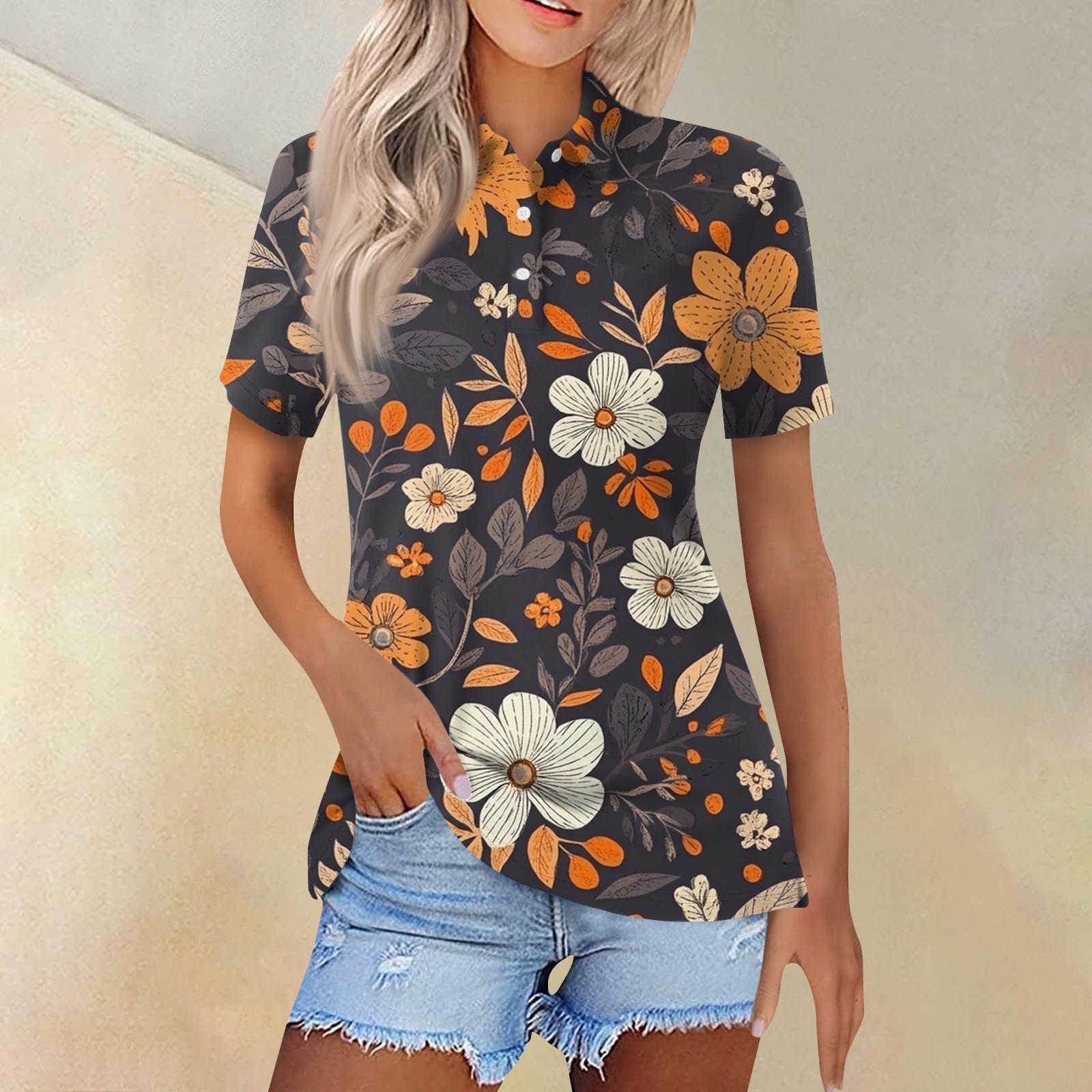 

Женская модная повседневная рубашка с отворотом и коротким рукавом с принтом, женские топы на пуговицах XXXL верблюд