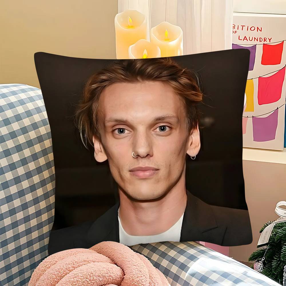 pc Actor JJamie Campbell Bower Pillow Case Fashion Square Pillowcase Bedroom Sofa Room Ins Decoration Leisure