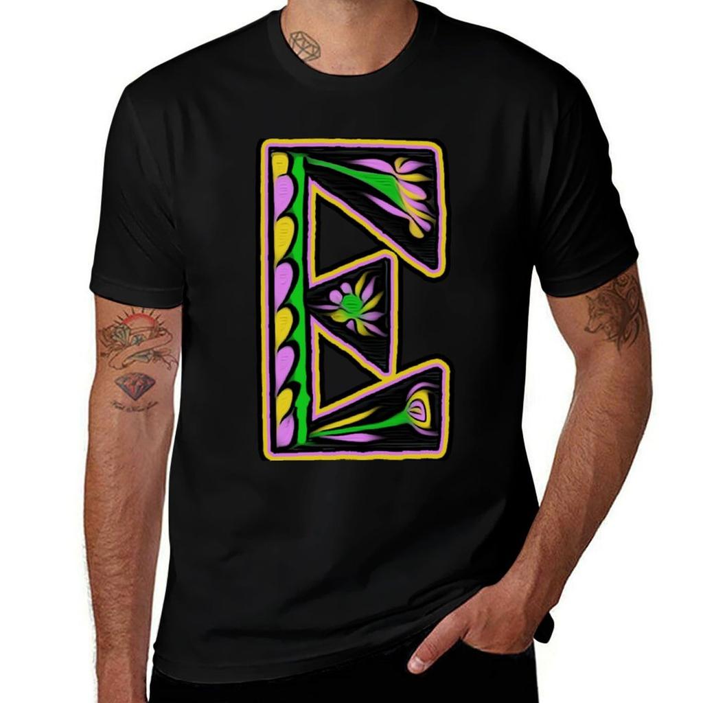 THE LETTER E 2018 40 DAY CHALLENGE HAND DRAWN GRAHIC ALPHABET TShirt t shirts for man cotton TShirt
