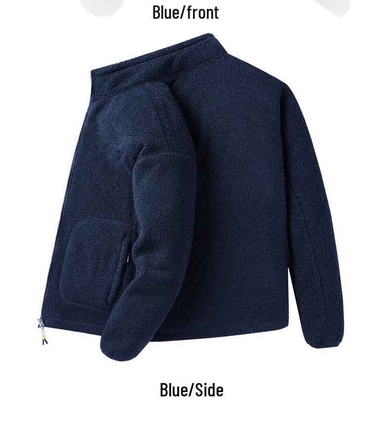 Men's Autumn/Winter Teddy Fleece Jacket - Stand Collar, Loose Fit, Thick, Warm Hoodie