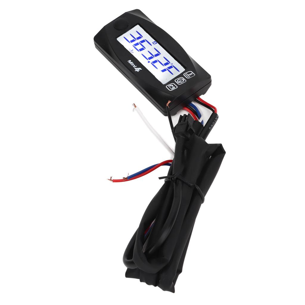 4 In 1 Motorcycle Thermometer LCD Digital Oil Temperature Time Voltage Speed Display Meter DC12V