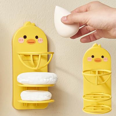 Makeup Puff Rack Wandmontage Entzückendes Aussehen Kunststoff Makeup Eier Rack Schwamm Trocknen Stand Halter