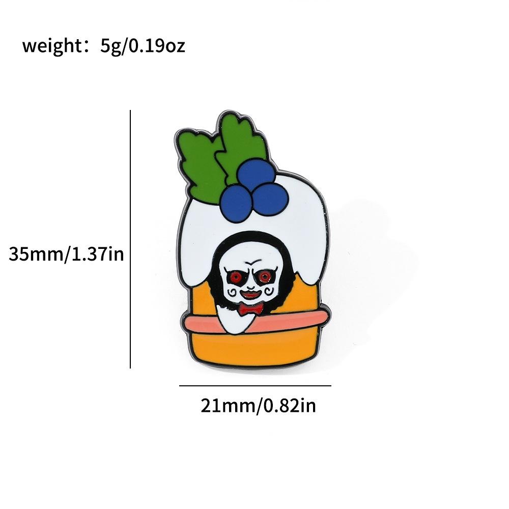 Cartoon Creative Halloween Brooch Horror Movie Character Clown Chainsaw Horror Doll Metal Badge
