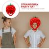 Red Plush Strawberry Hat Sweet Style Novelty Strawberry Cap Strawberry Headgear  Photography Props