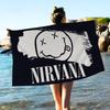 A-N-Nirvana-Rock Band Asciugamano da Bagno Microfibra Morbido Assorbente Traspirante Per Ragazza Bambini Decorativo Cartone Animato Asciugamano da Spiaggia