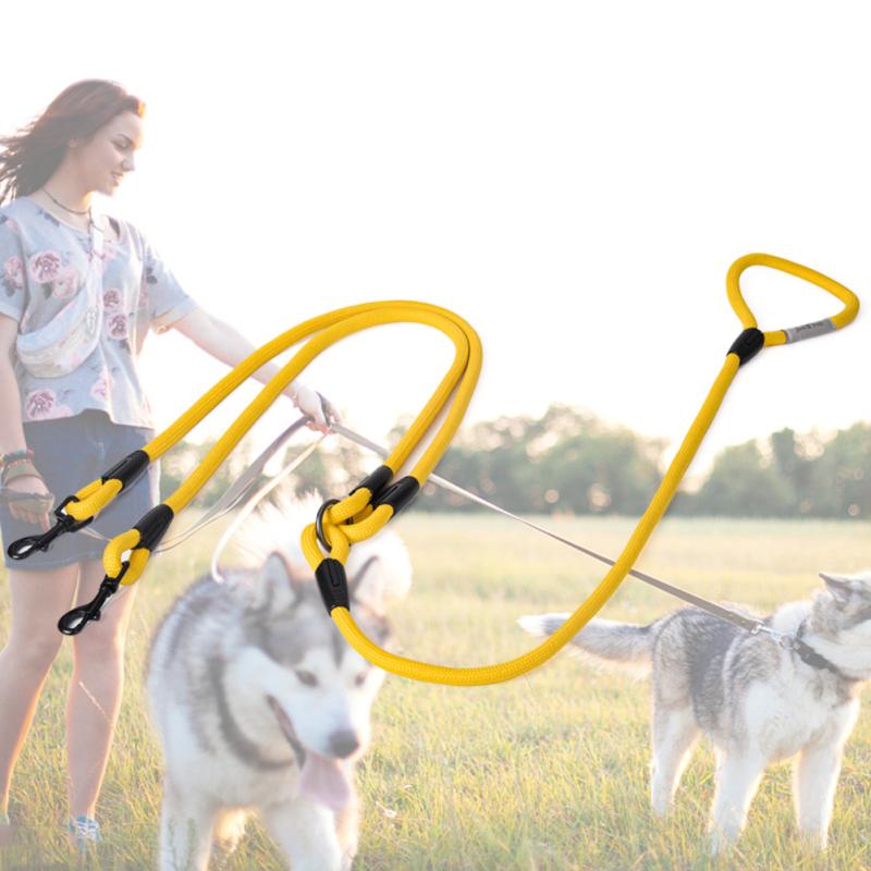 Pet Safety Traction Rope Strong Polyester Double Dog Leash Pet Product For Walking Training