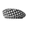 checkerboard spring and autumn beret children retro fashion flat top beanie painter hat