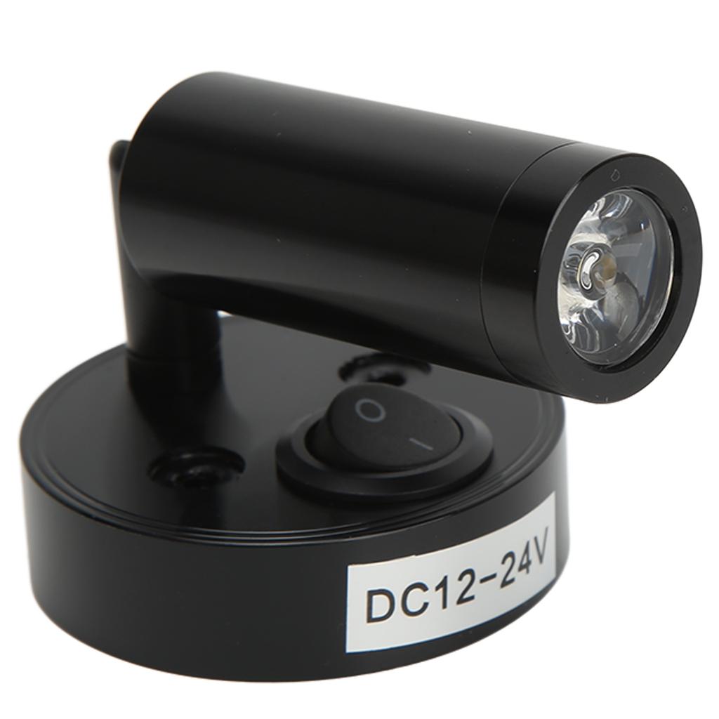 RV Nachttisch Leselampe Drehbare Wandhalterung LED Spot Leselampe 3W mit Schalter für Boot Schwarz