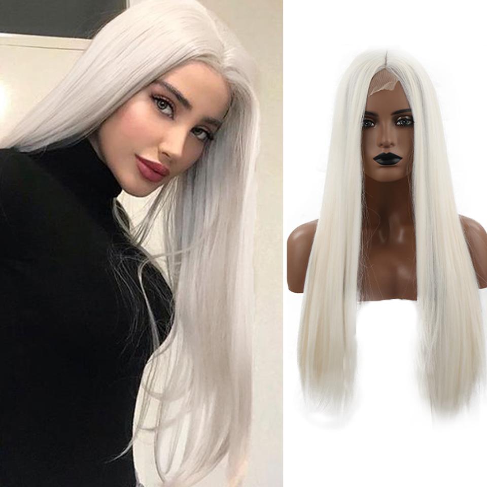 

Ищу белый парик из синтетического волокна с кружевом спереди для женщин, длинный прямой парик, парик из химического волокна, женский парик, головной убор, бесшовный невидимый парик 70CM