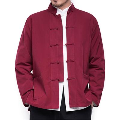 Herbst männer Chinesischen Stil Baumwolle Leinen Mantel Lose Kimono Strickjacke Männer Einfarbig Leinen Oberbekleidung Jacke Mäntel