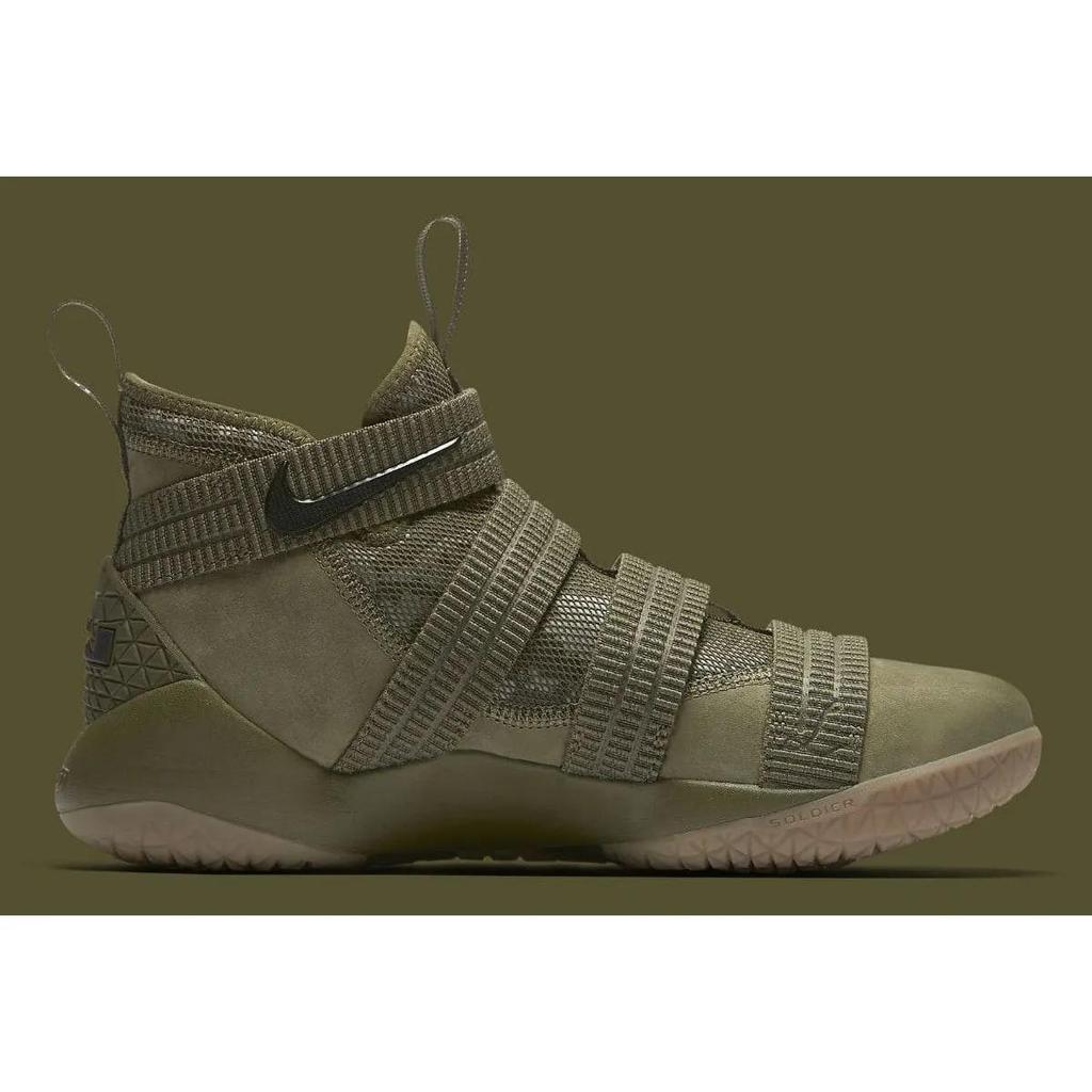 Nike LeBron Soldier 11 'Olive' (Unisex) Medium Olive / Black-Black Basketball Shoes 897646 200