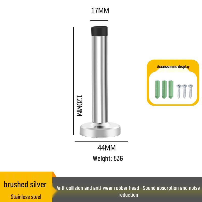 Stainless Steel Anti-Collision Rubber Door Stopper for Glass and Entrance Doors