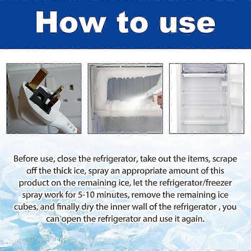 2X Freezer Defrosting Deicing Spray,De-Icer For Refrigerator Defroster Ice Buildup