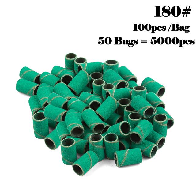 5000pcs Nail Art Sanding Bands 80# 120# 180# 240 Grinder Band for Manicure Drill Machine Removing Gel Varnish Pedicure