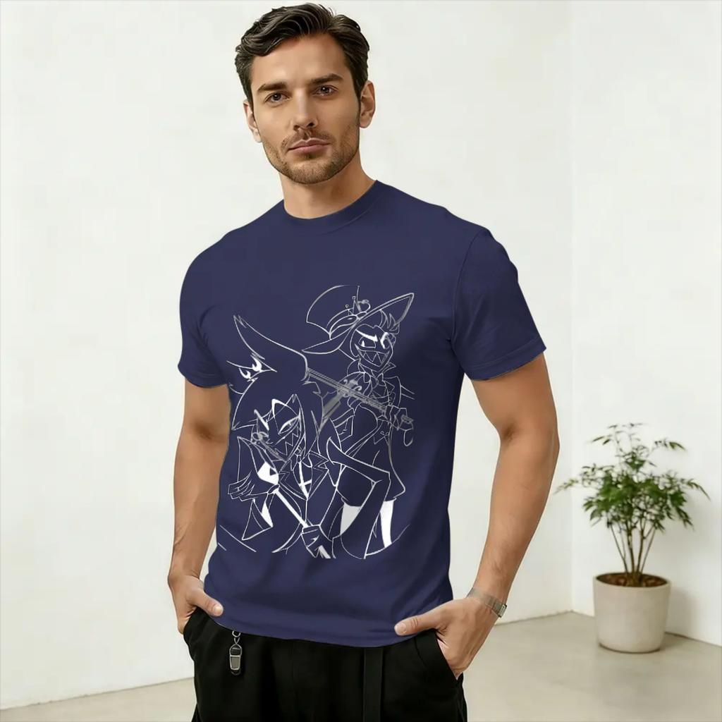 Hazbins Hoteling Vox TShirt Unisex Novelty Cotton Tees Round Collar Short Sleeve T Shirt Birthday Present Clothing
