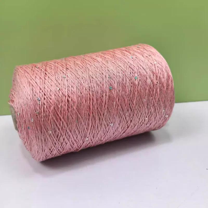 Glitter Mulberry Silk Cotton Thread 500g/Roll Glitter Bead Silk Lace Thread Soft Silky Spring/summer DIY Hand-woven Thread