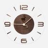 Stylish Glass Wall Clear and Wooden and Natural Modern Stylish and Simple Wood Color B Clock, Clear, Walnut, Clock, Design, Quiet, Handmade,