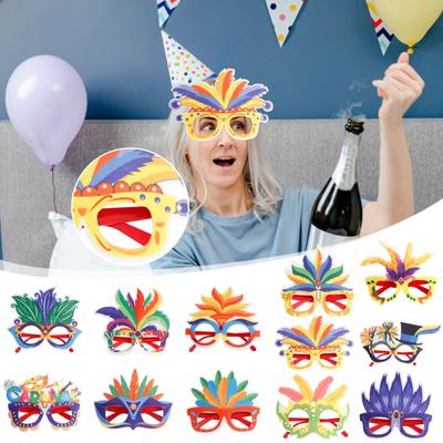 Neue Karneval dekorative Gläser Urlaub Party Feier Foto Requisiten Prom Dress Up bunte Gläser Rahmen