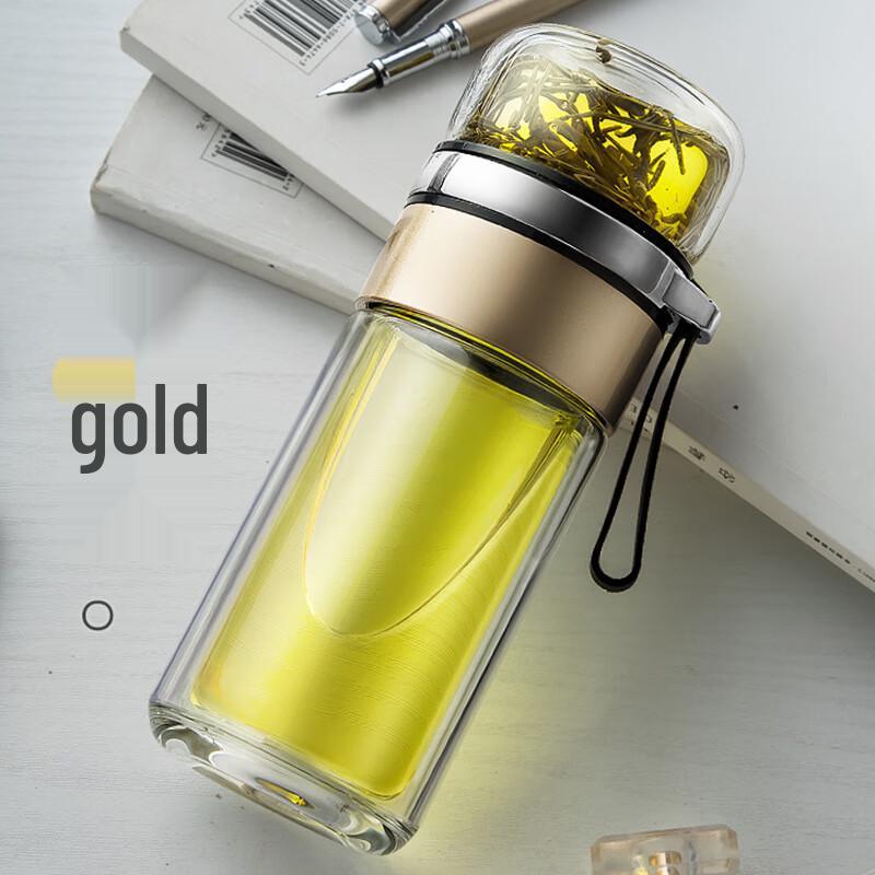 SX Portable Double Wall Tea Infuser Glass Mug