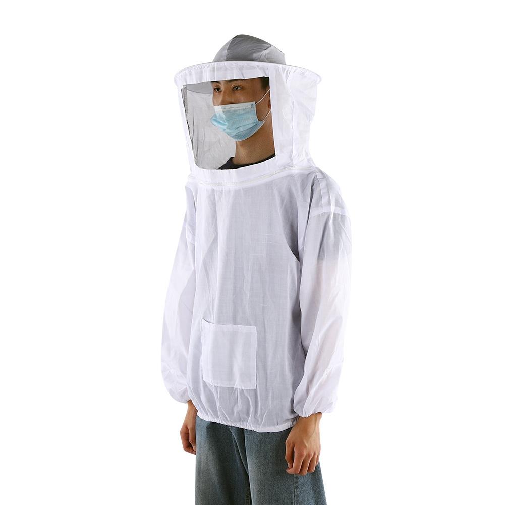 Veste Apicole de Protection à Voile Extérieure Respirante Combinaison d'Apiculteur Accessoire Blanc