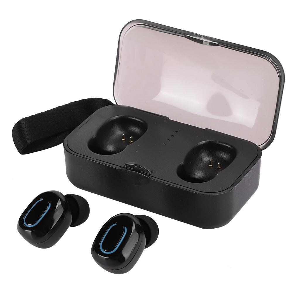 TI8S Wireless Bluetooth Earphones Portable Mini Sports Headsets with Charging BoxBlack