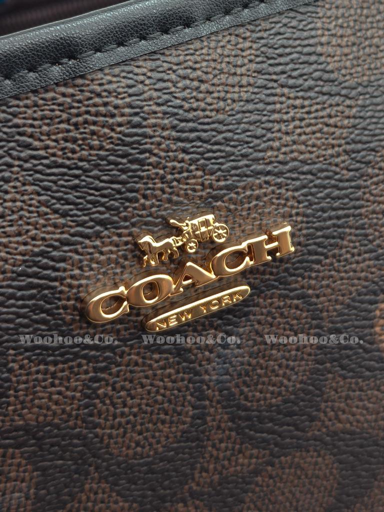 Coach Geantă Tote City C Pânză Semnătură Geantă de Umăr Femei Modă Casual Geantă Zilnică pentru Navetă CU759-IMXAQ