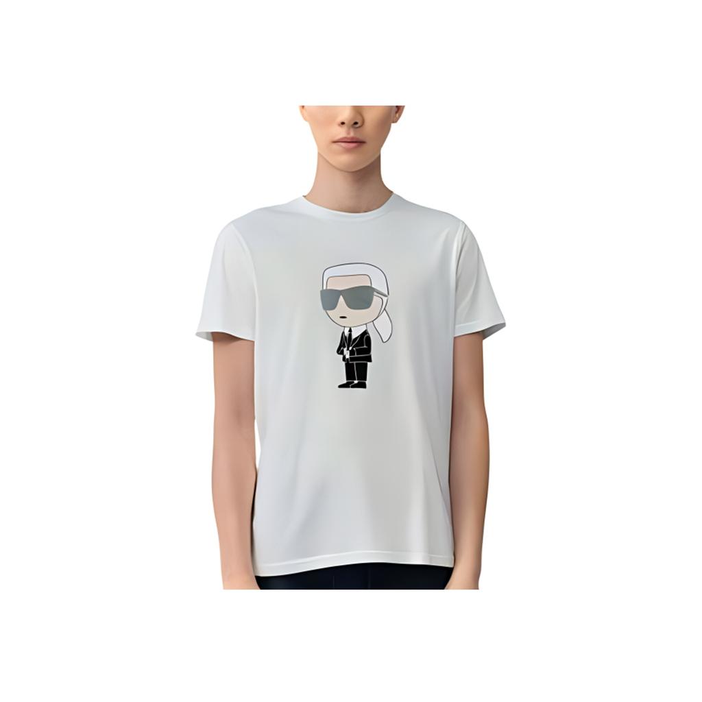 Karl Lagerfeld Fashionable Comfortable Outdoor Commuting Printed Crew Neck Straight Hem Short Sleeve T-Shirt Men Tops Light-Blue 755071532251510