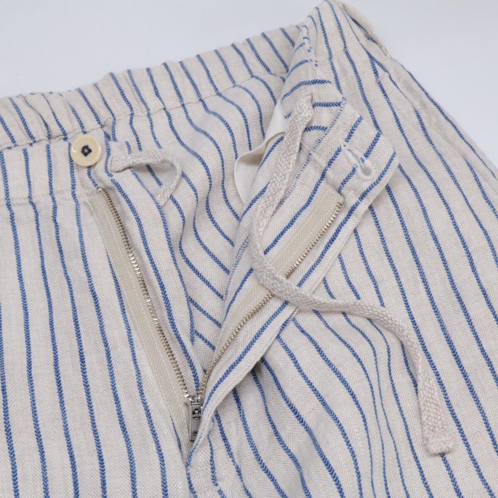45R 8046084 White x Blue Indian Linen Twill 908 Poppo Pants Bottoms 1 IvoryUsed