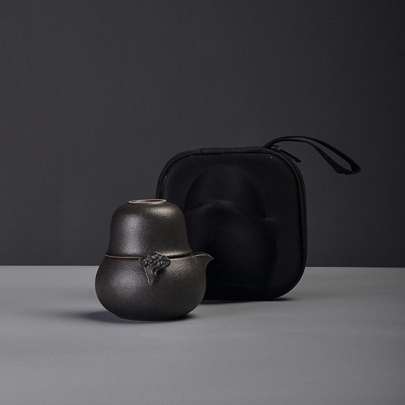 Ceramic Quick Tea Set One Pot Two Cups Kung Fu Tea Set Portable Tea Set