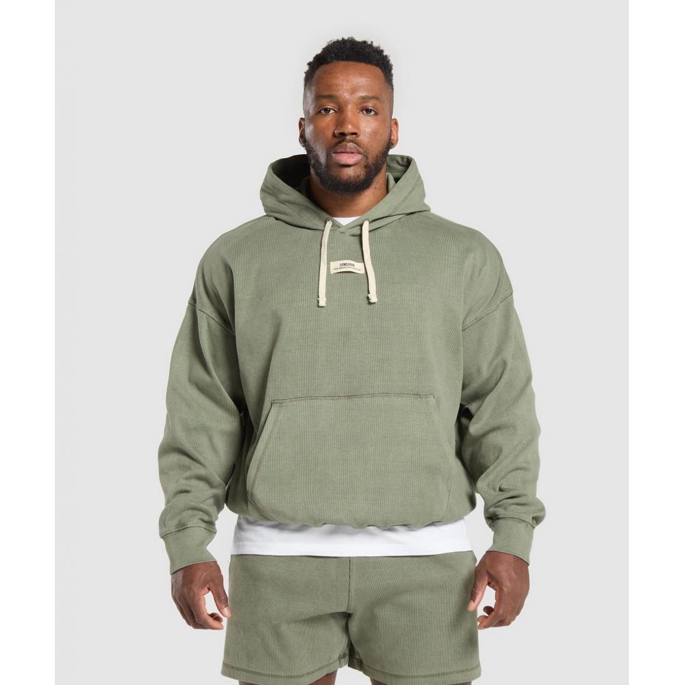 

Gymshark Heavyweight Rib Hoodie Unit Green A1b5n Eczc XS