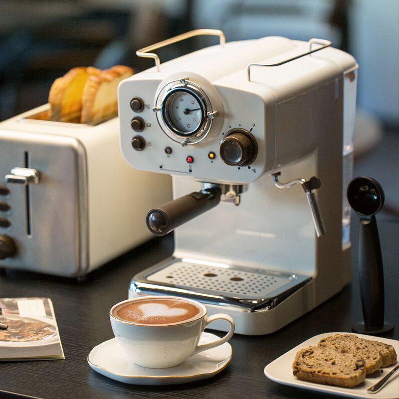 Retro Italian Semi-Automatic Espresso Machine with Milk Frother (2025 Model)