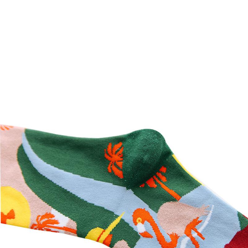 Mushrooms Socks Women Harajuku Style Mid-Calf Cute Flower Socks Animal Fruits Graffiti Socks Cotton Personality Tide Socks Ins