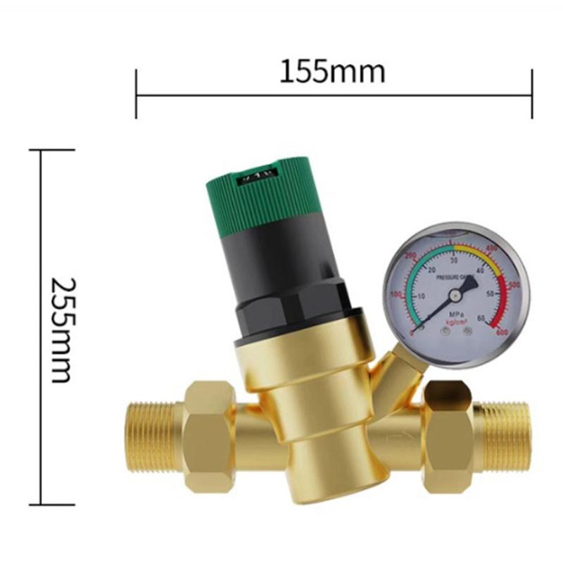A84X-For Household RV Tap Water Pressure Reducing Valve Brass DN20 2-Way Rotary Pressure Regulator