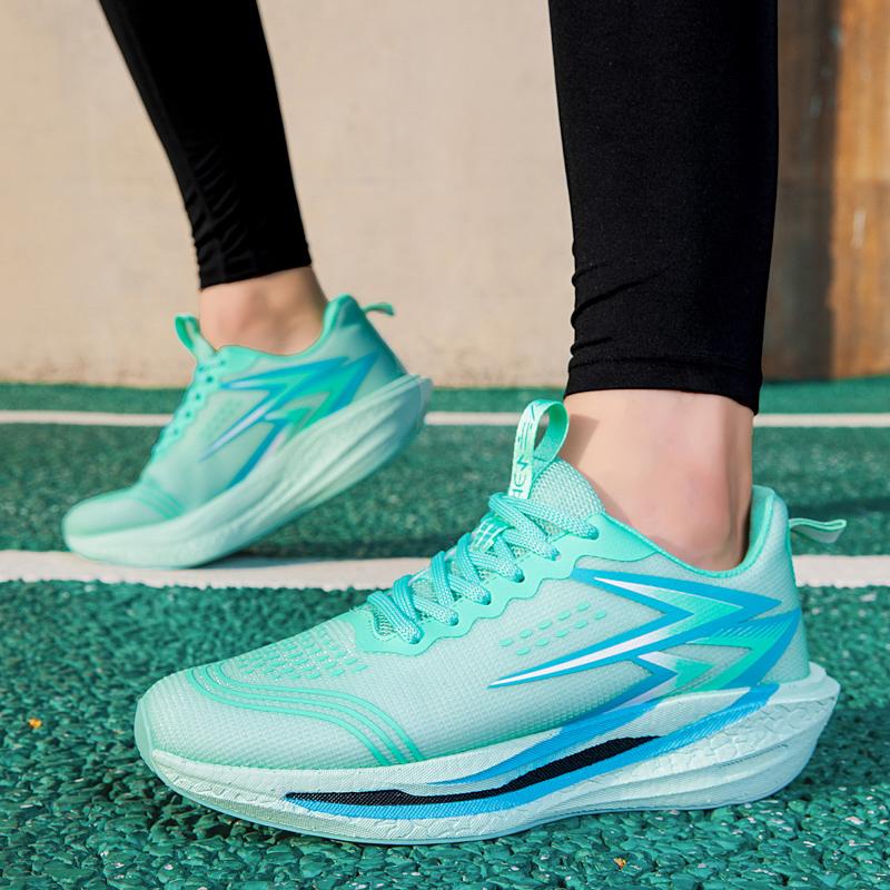 Professional Running Shoes Couple's Damping Sneakers Breathable Mesh Tennis Basketball Trainers Elastic Training Shoes