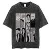 Japanese Anime Nana Osaki Print Vintage Washed Tshirt Harajuku Streetwear Graphic T-Shirt Summer Short SleeveTshirt