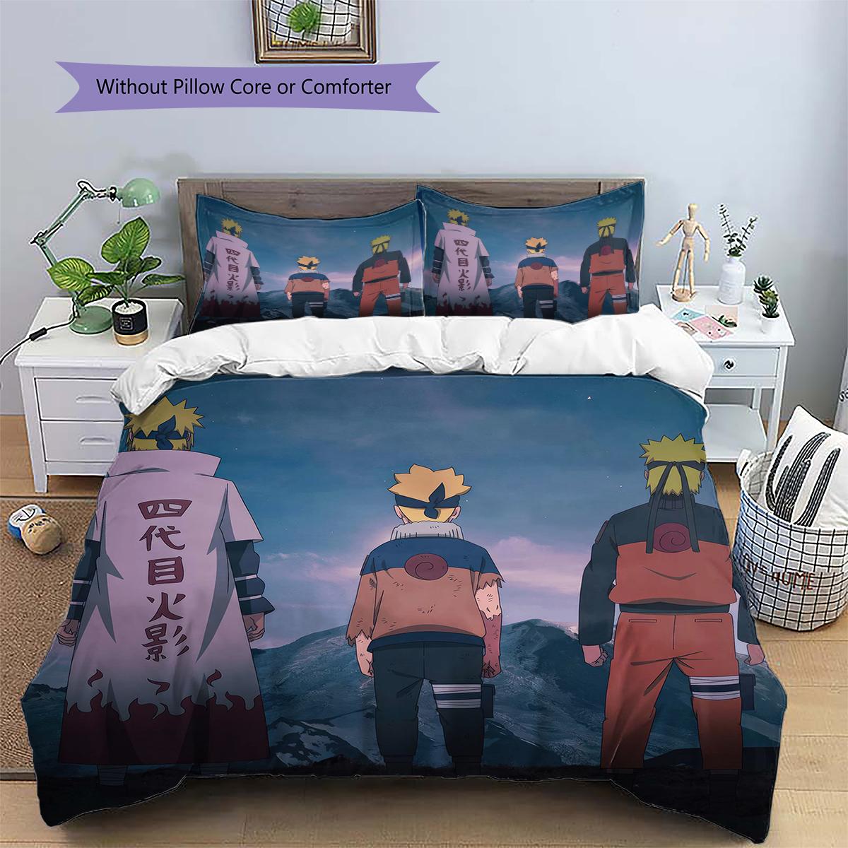 

Naruto Anime Pillowcase & Duvet Cover, Ninja Themed Home Bedding for Bedroom Decor, Perfect Gift for Anime Lovers 135x200cm