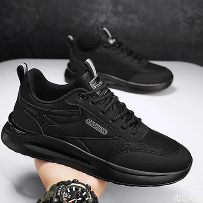 Mens wear-resistant Shoes Casual comfort Sneakers Fashion versatile work shoe Trendy waterproof Male leather shoes Zapatos Homme