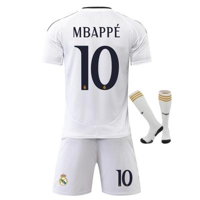 Abbigliamento Sportivo Bambini Real Madrid Mbappe Maglia da Calcio Poliestere 130-140cm Bianco