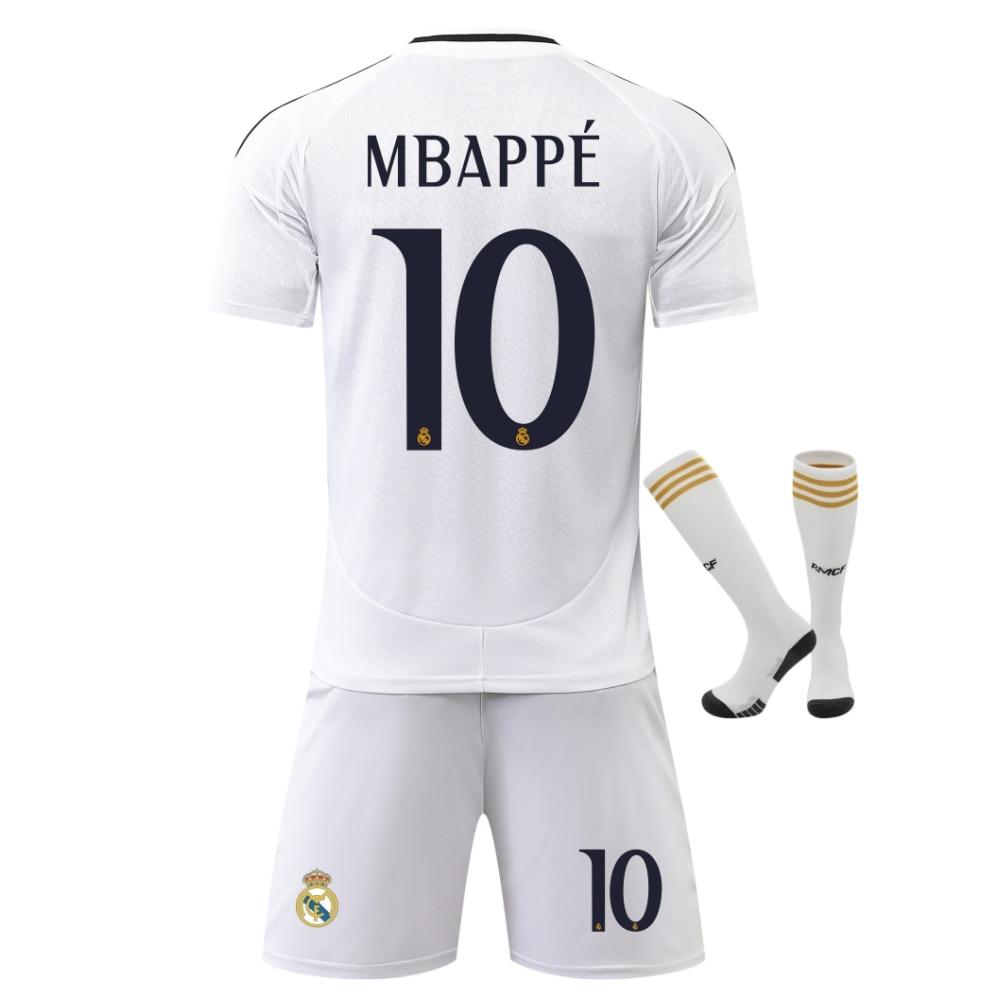 Kids Sportswear Real Madrid Mbappe Soccer Jersey Polyester 130-140cm White