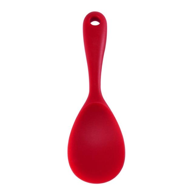 1Pcs Translucent Heat-resistant Silicone Non-stick Pan Cooking Tools Long Handle Kitchen Accessories Rice Spoon