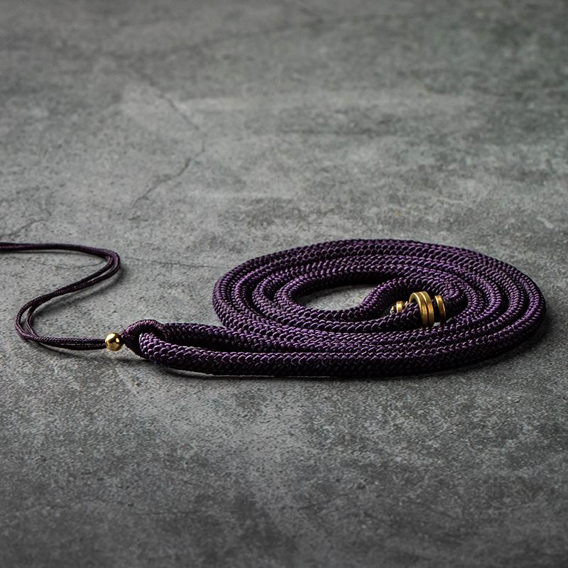 Handmade Adjustable Black and Red Woven Copper Pendant Necklace for Men and Women