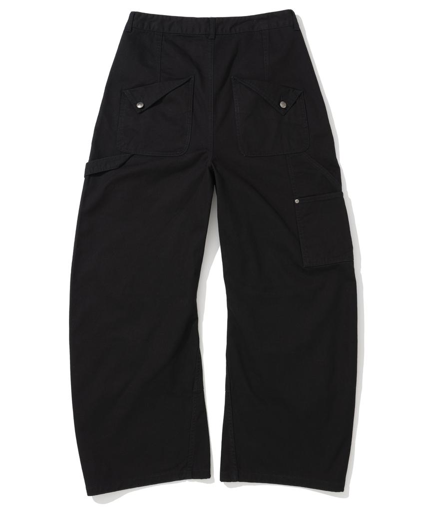 NOT4NERD Flap Pocket Curved Cotton Pants - Black