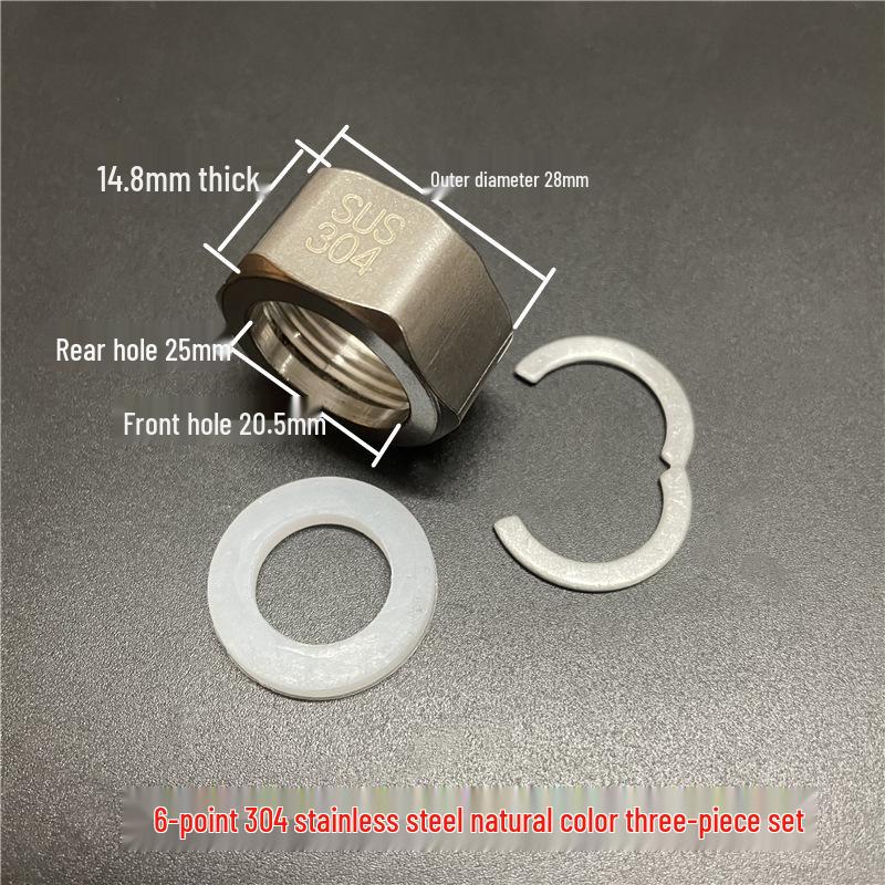 Stainless Steel Corrugated Pipe Nut: 4 Points, 6 Points, 1-Inch Water Heater Hose Connector