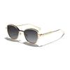 Rennes European and American new polygonal metal small frame sunglasses women's high-end retro street photography outdoor sunshade sunglasses